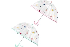 RONIARE 2-pack barn klara paraplyer för regn kupol bubbelparaply vindtätt för småbarn pojkar flickor
