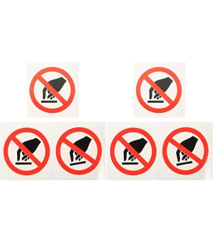 Havati : Autocollants De Qualité Supérieure - Panneau D'interdiction Général - DIN EN ISO 7010 P001, ASR A1.3 - 4 X 10 Cm Et 4 X 5 Cm - Rouge - Vinyle - Résistant Aux UV Et Imperméable - 8 Pièces