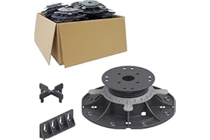 Trevendo Lot de 25 plots terrasse réglable Universal pour lambourdes et dalles, L 45-70 mm