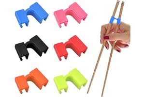 Hoxfly 6 Pezzi Riutilizzabili Aiuto per Bacchette di Addestramento, Helper Colorato con Cerniere