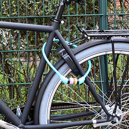 Nean Fahrrad Kabelschloss 10x650mm mit Zahlenkombination Kinderschloss Spiralschloss Zahlenschloss - 6