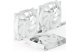 upHere gaming Ventilador de PC silencioso,120mm Ventilador para Ordenador,3 Pack (Blanco) 12WT3-3