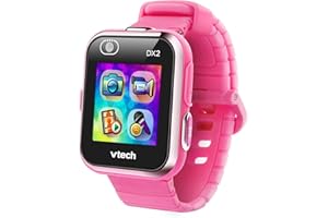 VTech - Kidizoom Smart Watch DX2, Reloj inteligente para niños, doble cámara de fotos, vídeos, juegos, color Rosa, Versión ESP (80-193857)