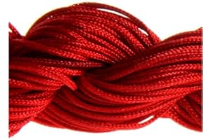 PRÉSENTOIRS POUR BIJOUX 25 Mètres Fil Nylon Cordon bijoux 1 mm pour bracelet perles Shamballa tibétain - Rouge