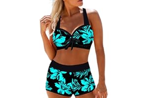 BKUL Bikini Damen Set Zweiteilig Sexy Badeanzug Ties-Up Bademode Große Größen Badeanzüge Bikinis für Frauen Mädchen Badebekleidung Bandeau
