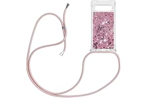 YAMCCCSE Funda Bling Glitter Liquida con Cuerda para Google Pixel 7a,Transparente Cristal Suave Silicona TPU Bumper Protector Carcasa con Colgante Ajustable Cordón - Case y Correa
