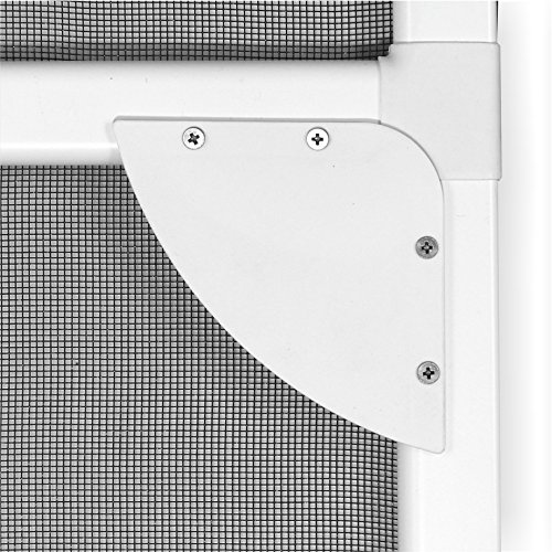 1PLUS Insektenschutz Alu Rahmen System basis für Türen in verschiedenen Größen und Farben (120 x 240cm, Weiß) - 5