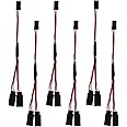 DiGiYes Servo Extension Cable, 6Pcs 15cm Male to 2 Female Y Harness Connector JST Plug Splitters Servo Cord Wire Fit for Futaba JR RC Car or Airplanes