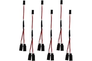 DiGiYes - Câble d'extension servo de câble 3 broches mâle à 2 femelles, connecteur de harnais en Y, câble d'extension servo compatible avec Futaba JR RC voiture ou avion