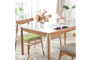 WAPASEZYAR Obrus, przezroczysty, folia ochronna na stół, przezroczysty PCW, 0,13 mm, grubość 0,13 mm, wodoszczelny, zmywalny, folia ochronna na stół na życzenie (140 x 140 cm)