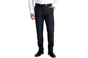 Haggar herr Högkvalitativa komfortbyxor, rak passform, platt framsida, normala och stora storlekar Premium Comfort Straight F