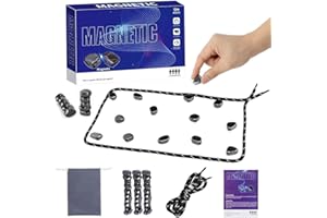 Gmili Ajedrez Magnético (30 imanes) + 1* Bolsa + 1*Cuerda - Juegos de Mesa Imanes y Cuerda, Tablero de Ajedrez Portátil para Fiestas Familiares y Juego de Beber Amigos Fiesta Viaje Acampar
