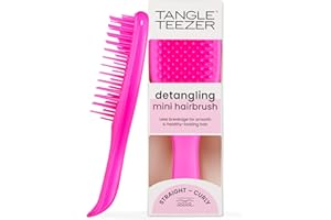 Tangle Teezer Mini Ultimate Detangler - Per capelli bagnati e asciutti - Spazzola districante per tutti i tipi di capelli - Spazzola tascabile da viaggio perfetta per bambini - Fucsia