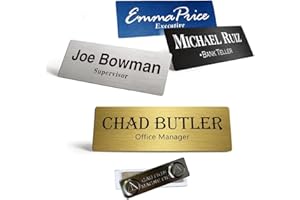 Creatorally 20 Paquets Badges Nominatifs Vierges, Badge D'identification En Acier Inoxydable, Peuvent Graver Au Laser Bricolage Pour les Noms Cadres Étiquettes, Brillant (Magnétique-5 Couleurs)