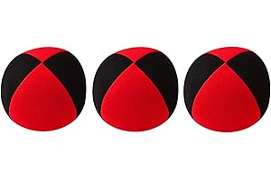 HENRYS Jonglierball 3 Set Beanbag Superior (Velours) 67mm, schwarz-rot