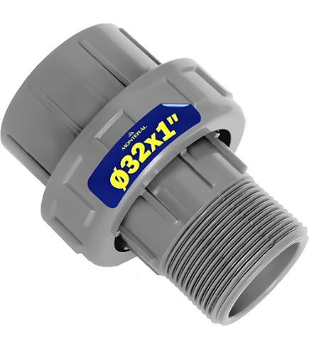 AERZETIX Set 2 Raccordi A Pressione Doppi, Riduttori Da Incollare 25-32mm, Filetto Maschio 3/4, PN10