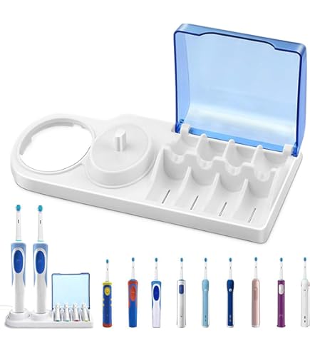 Oplaadstation voor elektrische tandenborstel, compatibel met Oral-B, geschikt voor 2-4 tandenborstels, familietandenborstelstandaard, oplader niet inbegrepen (2 docks