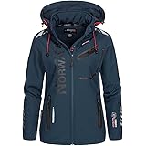 Geographical Norway Reine Lady - Giacca Cappuccio Softshell Impermeabile Donna - Giubbotto Antivento - Attività Escursioni Ru
