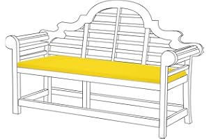 Gardenista Garden 3 Seater Bench Pad 140x47cm | Indoor Outdoor Water Resistant Bench Seat Cushion | Non Slip Soft and Comfortable Patio Furniture Seat Pads | Durable & Easy to Clean (Yellow)