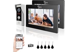 ANJIELO SMART TUYA - Intercomunicador de timbre de video (cableado), cámara de timbre de video 1080P con monitor de pantalla táctil de 7 pulgadas, soporta detección de movimiento, múltiples métodos de