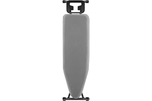 VIOFOTT Bügelbrett XL, Extrabreites Ironing Board, Bügeltisch für Dampfbügelstation,100% Baumwolle, große Bügelfläche von 120 x 38 cm, höhenverstellbar von 73 bis 96 cm, grau