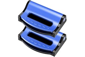 ISKIP 2 Pack Car Seatbelt Adjuster, Car Seat Belt Clip Stopper, Shoulder Neck Strap Positioner, Universal Plastic Lock Strap Clamp Auto Vehicle Clip for Kids and Adults (Blue)