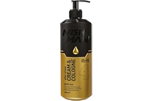 NISHMAN Crème Après-Rasage Cologne 04 - Gold One 400ml – Crème & Cologne 2en1, Après-Rasage Homme Extra Hydratant – Lotion Hydratante Rafraîchissante & Rafraîchissante Post-Rasage