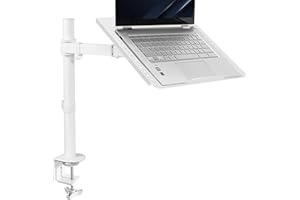 VIVO Pojedynczy stojak na biurko do notebooka, w pełni regulowane przedłużenie z zaciskiem C, biały, STAND-V001LW