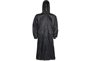 shelikes Mens Waterproof Plain Long Raincoat UK S-XXL