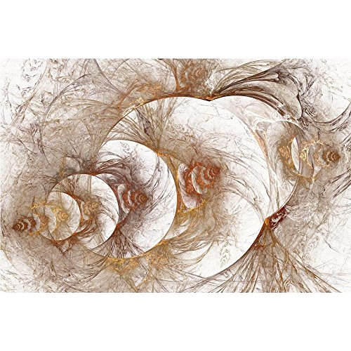PB Fractal Bulk Gold Pattern Unframed Canvas Painting 27 x 18inch