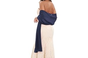 GIBZ Capa Estola Elegante Larga Chal Gasa Mujer Transparente Color Liso Chales para Fiesta Boda Noche Verano Primavera Otoño