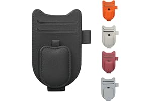 BURENZHAYA Supporto per Occhiali da Sole Auto, Supporto per Occhiali da Sole Auto, in Pelle, per Auto, Multifunzione, Accessorio per Auto (Nero)