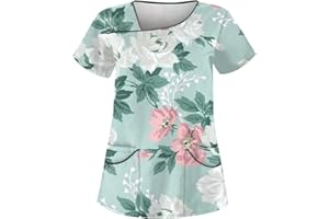 SAYMANY Damen Pfleger Schlupfkasack Kurzarm Kasack Rundhals T-Shirt Tuniki Bluse Krankenpfleger Kosmetikerin Uniform Hospital Pflegeheim Schlupfhemd Berufskleidung Schlupfhemd Damen Medizin Uniform