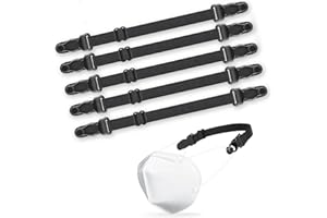 CABLE TECHNOLOGIES Ganci per Mascherine (5pezzi),Fascette Salva Orecchie FFP2, Rilassa orecchie per Mascherine KN 95/FFP2 Antiscivolo, Reggi Mascherina Chirurgica Lavabile, Salva Orecchie, Gancio Mascherina, Nero