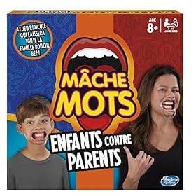 Hasbro Mâche-Mots Enfants Contre Parents, Jeu de Société Drôle et Rapide, Jeu d&rsquo;Ambiance et de Soirée pour Toute la Famille, dès 8 Ans, Version Française