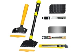 ZephyrCraft 2 Stück Tapetenentferner Set mit 20 Ersatzklingen und 1 Allzweckmesser, Tapetenschaber mit Gummigriff, Schabe zum Entfernen von Kleber und Etiketten, Farbe, Glasschaber
