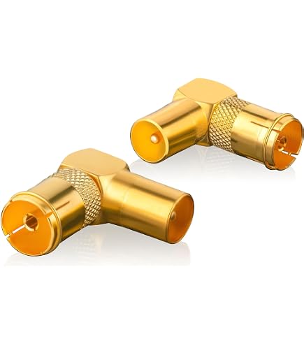 5 Stück F-Typ TV-Anschluss Adapter – Rechtwinklig, Vernickelt, Für Koaxialkabel RG6/RG59