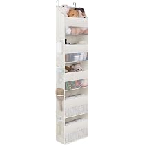 SelfTek Organizer Da Appendere Sopra La Porta, 18 Tasche In Rete, Per Scarpe, Giocattoli, Bagno, Grigio/bianco - 4