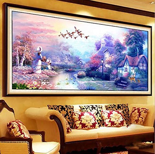 RayMoon Autumn Scenery Pattern DIY Handmade Full Drill Diamond Painting Set Resin Rhinestone Pasted Cross Stitch 90*47cm