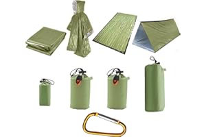 Ninth C 2 Person Emergency Tent with Blanket and Sleeping Bag for Hiking, Earthquake Prep, Camping (Orange)