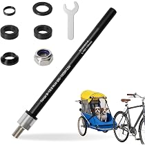 Steckachse Fahrradanhänger, M12 P1.0 P1.5 160-178 mm Steckachse Fahrrad Steckachsenadapter, Einstellbare Schaftlänge für Thule,Qeridoo,Croozer 