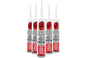 BigDean by Beorol 5x Universal Silikon transparent - Premium Bausilikon Dichtmasse Silikonkartusche Dichtstoff für Innen & Außen - UV- & witterungsbeständig - Kartusche, 280 ml, Silikondichtmasse