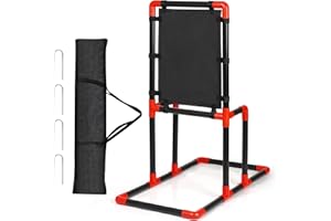 Olpchee Wiffle Ball Strike Zone Target PVC Pipe Portable Baseball Blitzball Strike Zone for Wiffleball Plastic Balls Adjustable Height with Stable Ground Hook