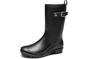 DREAM PAIRS Wellington Boots Women, Mid Calf Welly, Outdoor Wellies, Rain Boots and Garden Boots, Muck Waterproof Boots