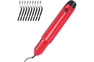 Flintronic Desbarbador Metal, 10 pcs Herramienta Desbarbadora Cuchillas de Desbarbado de Rotación de 360° Giratorio Quita Rebabas para Acero, Plástico, Aluminio, Cobre, Impresora 3D con Una Caja.