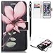 Price comparison product image iPhone 7 Case,iPhone 8 Case Leather,WIWJ Colorful Flower Pattern 2 in 1 Flip PU Wallet Case Blossom Printing Slim Soft Cover Case Multi-slot Foldable Bookstyle Phone Case Floral Printed Graceful Folio Designed Protective Cover with Stand Function Magnetic Money Pouch Feature Smartphone Phone Shell with Card Slots Shockproof Detachable Notebook Leather Case for iPhone 7 / iPhone 8 - Pink Flower + 1 x Black Touch Stylus Pen