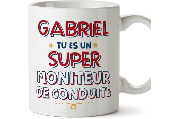 Mugffins Tasses Personnalisables pour MONITEUR DE CONDUITE homme - En Français - Cadeau Personalisé- Tu es Super - 11 oz / 330 ml