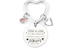 RGHSZ Porte-clé de Coeur Cadeau Anniversaire Soeur 18 30 40 50 Ans Personnalisé Nous Sommes des Sœurs Cœur à Cœur -Je t'aime