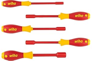 Wiha Steckschlüssel Schraubendreher Set SoftFinish® electric (29466) 5 tlg. I für Außensechskantschrauben I 5,5mm 7mm 8mm 10mm 13mm I für Elektriker