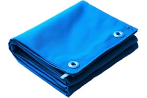GLAMPTEX UK Eco Green Canvas Heavy Duty Cotton Tarpaulin Cover Boat Log Store Roofing Sheets (Blue, 1m x 2m)